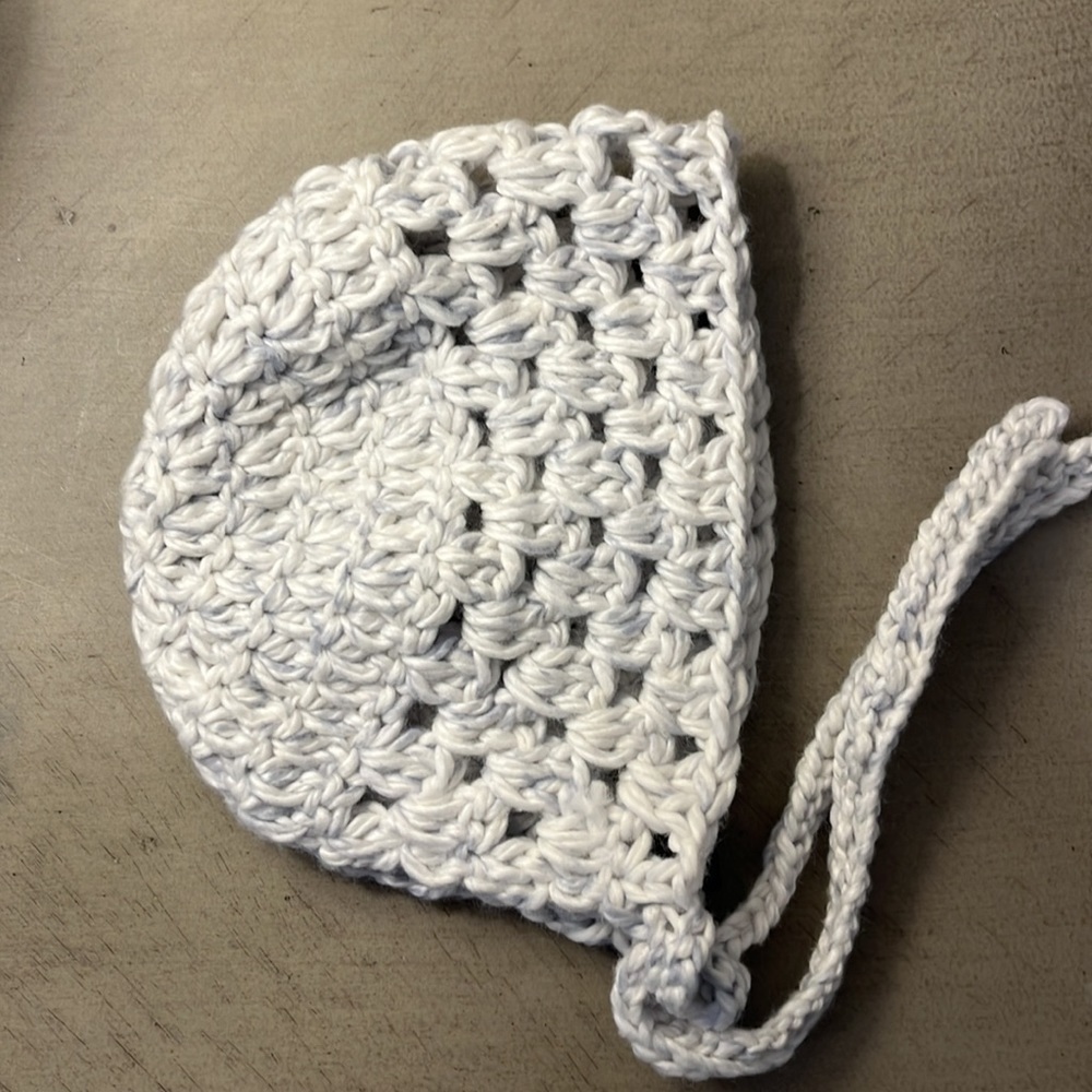 Organic Cotton Handmade Crochet Baby Bonnet